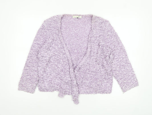 Urban by XENO Women's Purple Sequin Knit Cardigan Size M Relaxed Fit