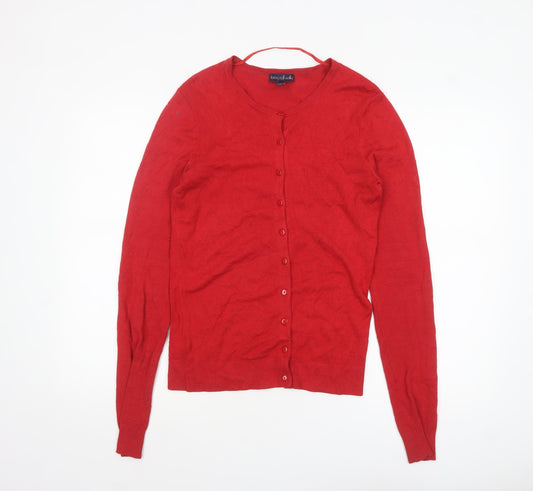 Long Tall Sally Women's Red XS Cardigan Knit Jumper