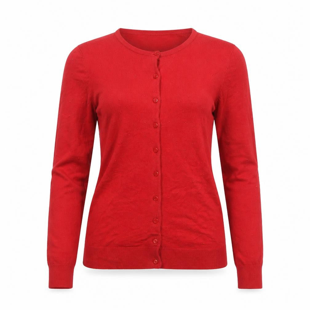Long Tall Sally Women's Red XS Cardigan Knit Jumper