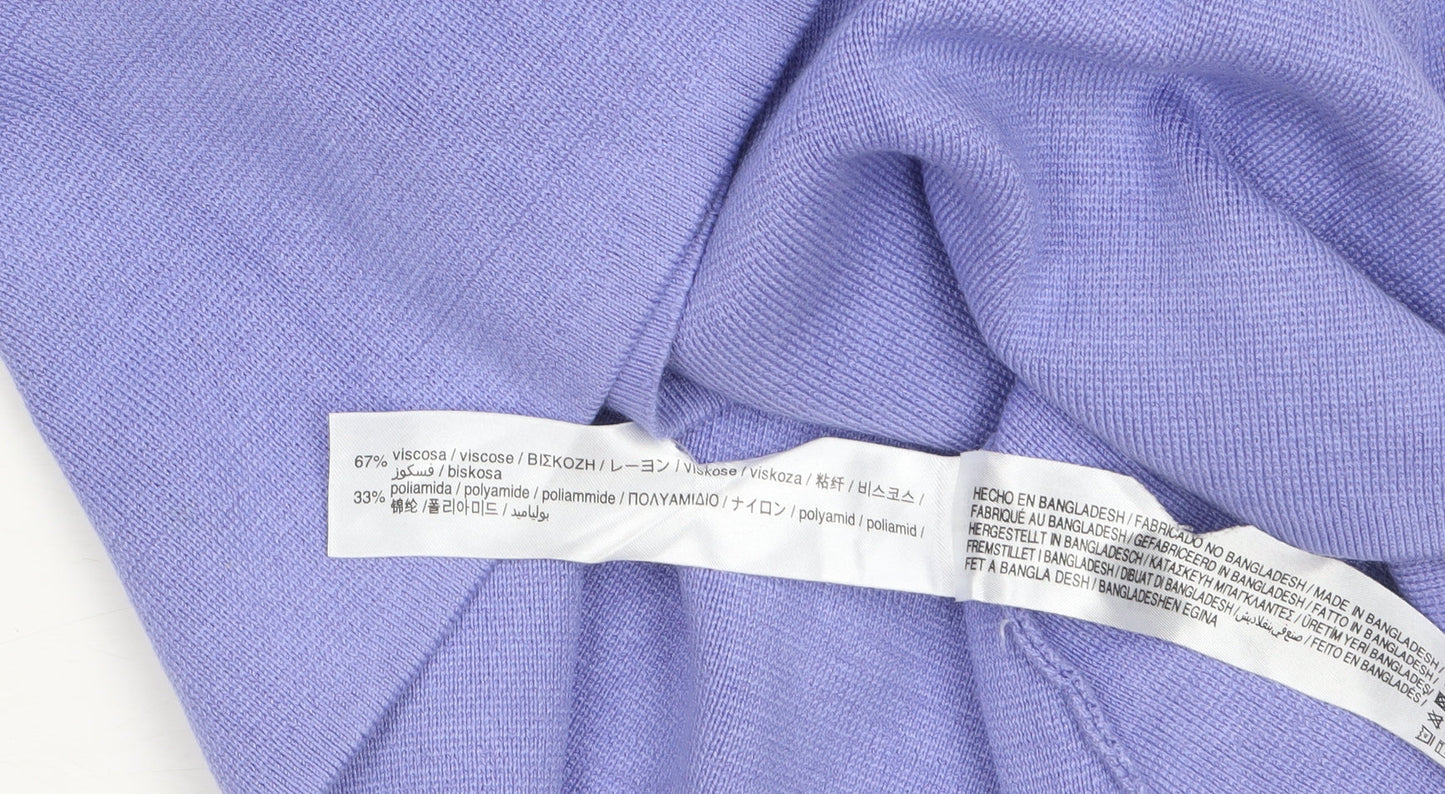 ZARA Women Purple Fit & Flare Knit Short Dress Size S
