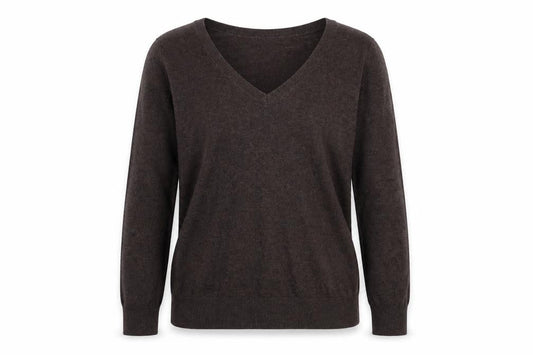 Gap Womens Brown V-Neck Long Sleeve Cotton Knit Pullover Jumper M