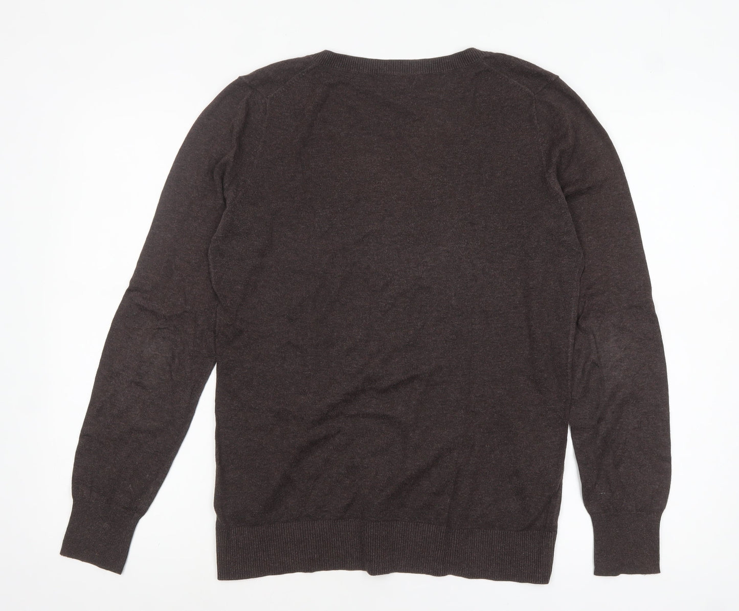 Gap Womens Brown V-Neck Long Sleeve Cotton Knit Pullover Jumper M