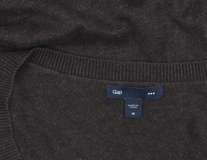 Gap Womens Brown V-Neck Long Sleeve Cotton Knit Pullover Jumper M