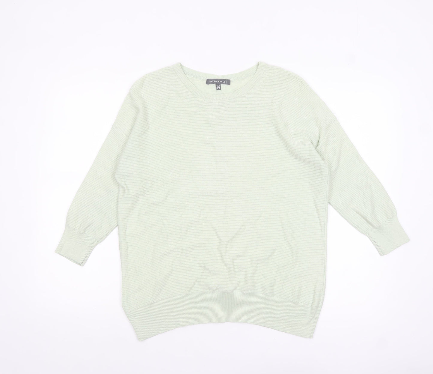 Laura Ashley Women Green Size 10 Crew Neck Lightweight Pullover Jumper