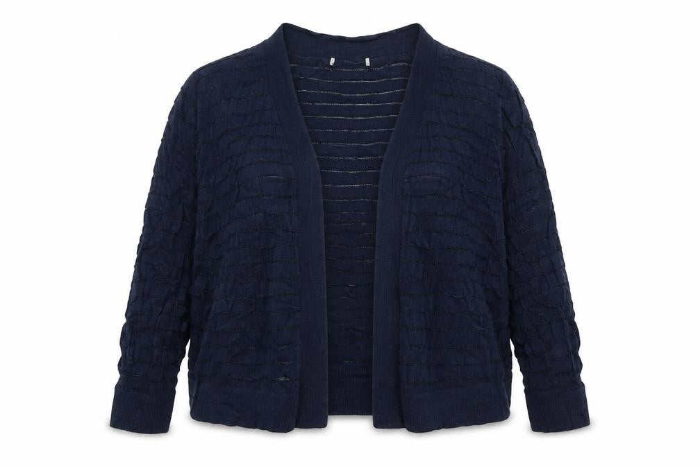Tu Women Blue Open-Knit Cardigan Size 16 Lightweight Stretch