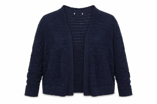 Tu Women Blue Open-Knit Cardigan Size 16 Lightweight Stretch