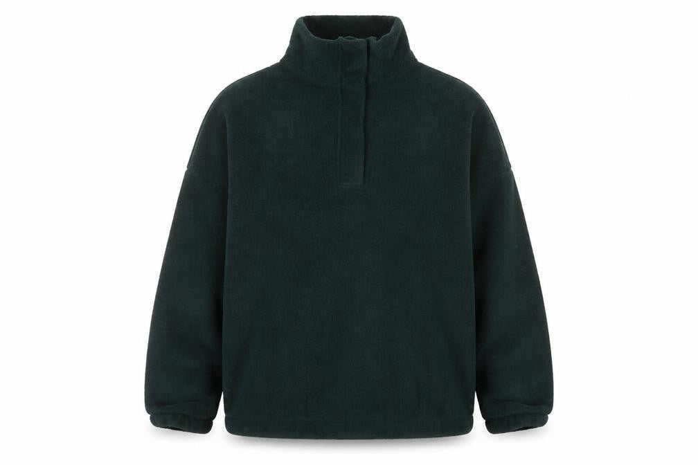 ASOS Design Women's Dark Green Fleece Pullover Sweatshirt UK 12-14