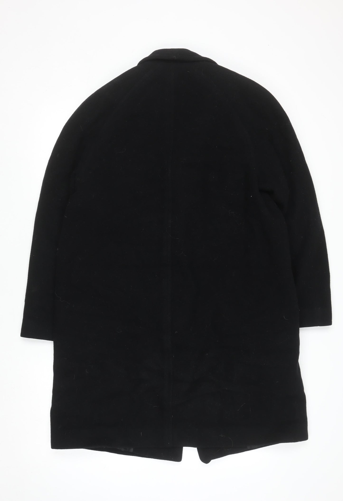 Eastex Women’s Black Pure Wool Long Overcoat Size 12 Vintage Lined