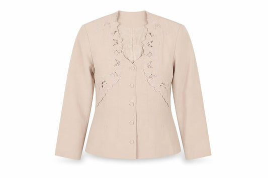 Wallis Women Beige Cotton Blend Vintage Blazer Jacket Size 10