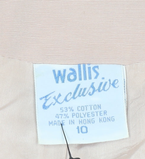 Wallis Women Beige Cotton Blend Vintage Blazer Jacket Size 10