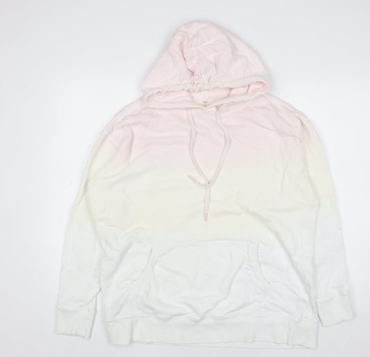 Hush Womens Pink Ombre Pullover Hoodie Size M Organic Cotton