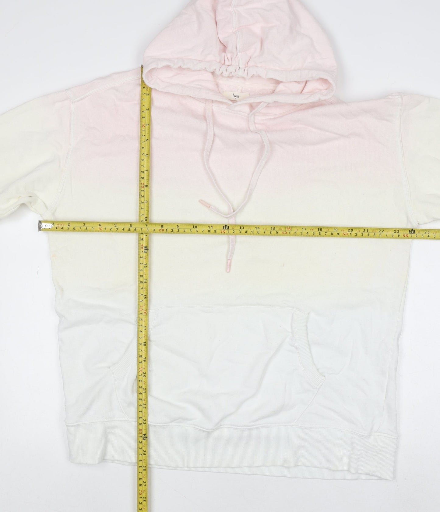 Hush Womens Pink Ombre Pullover Hoodie Size M Organic Cotton