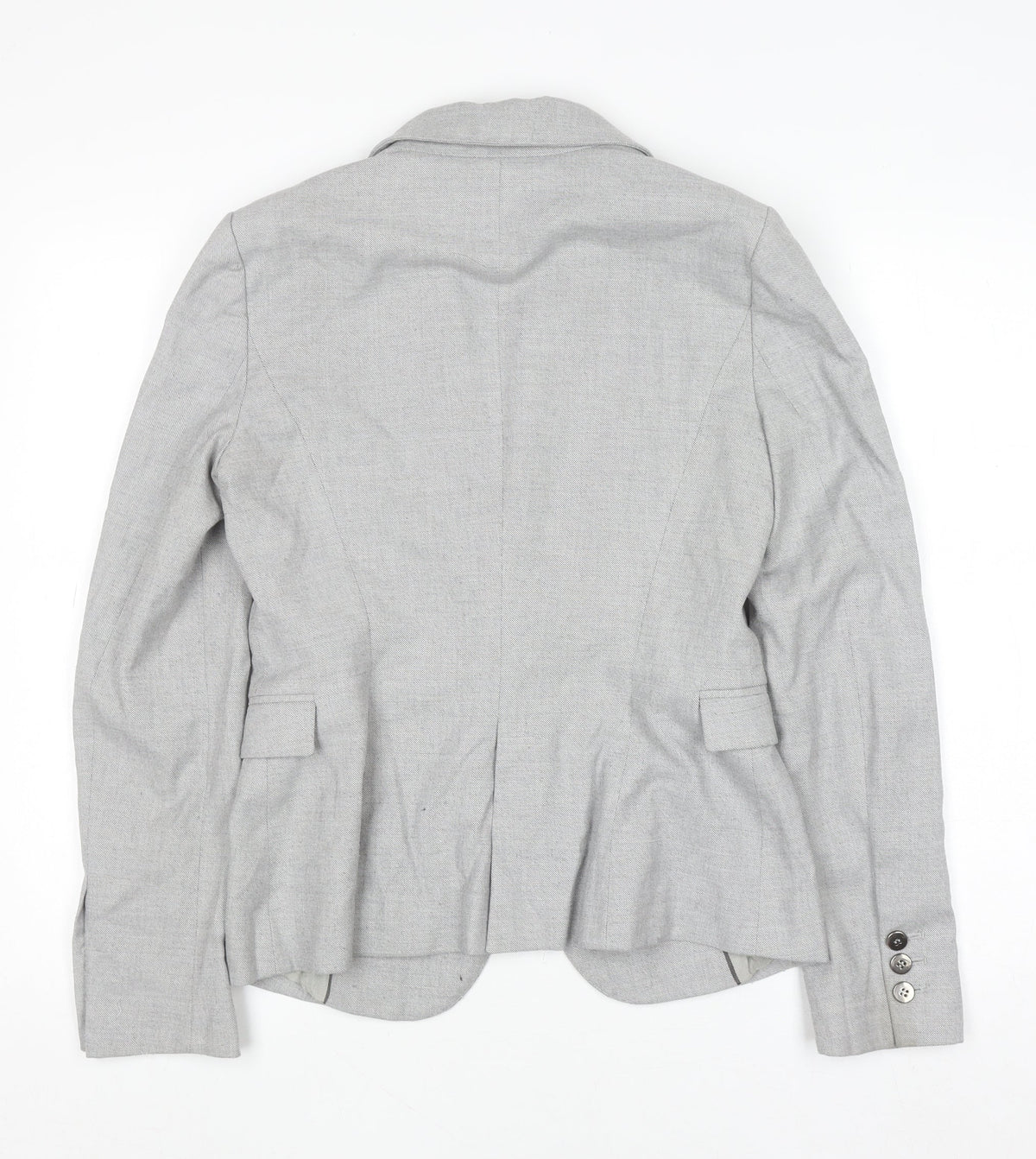 Zara Basic Women's Grey Blazer Size S Single Breasted Classic Workwear