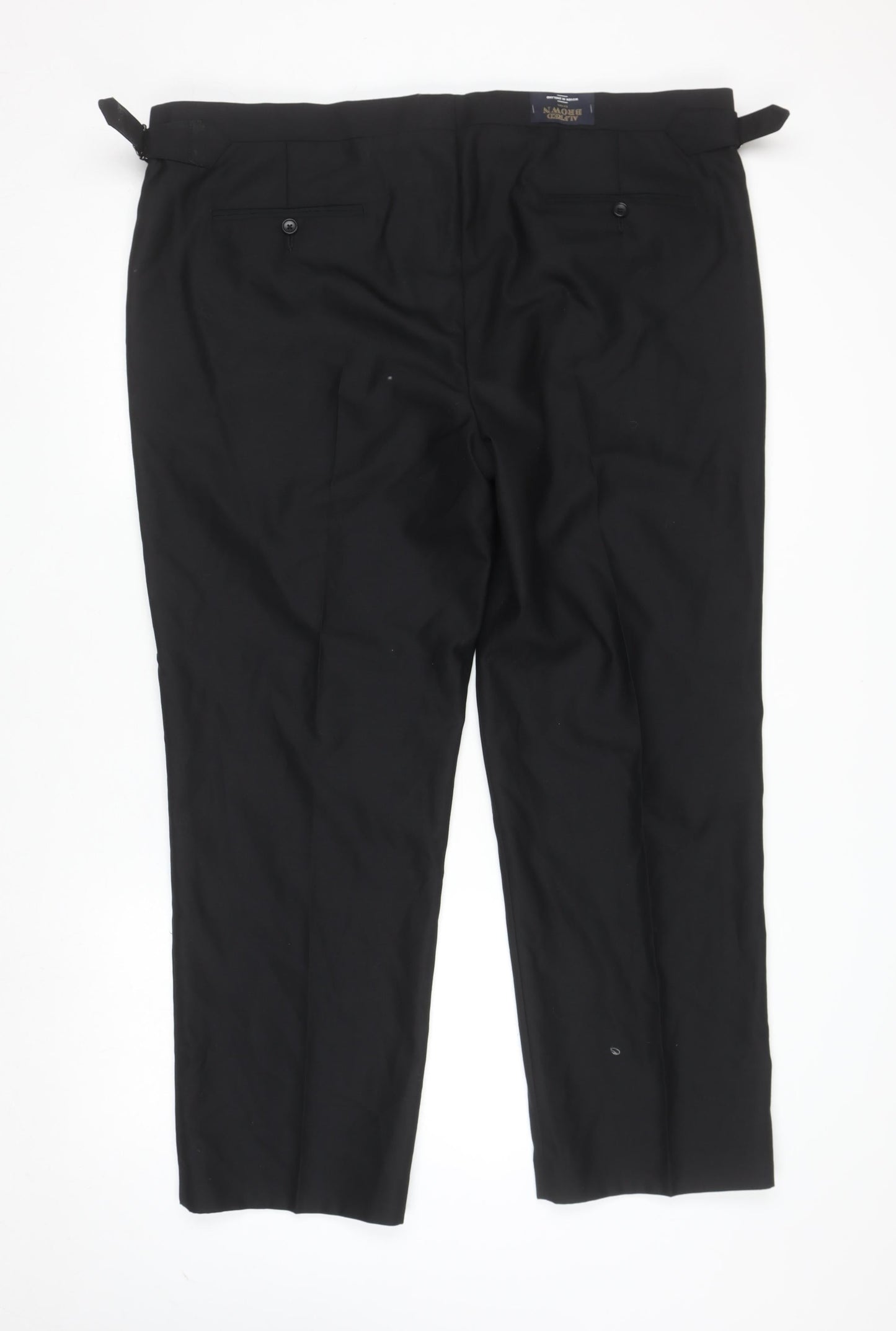 Marks and Spencer Mens Black 42S Regular Fit Wool Dress Trousers