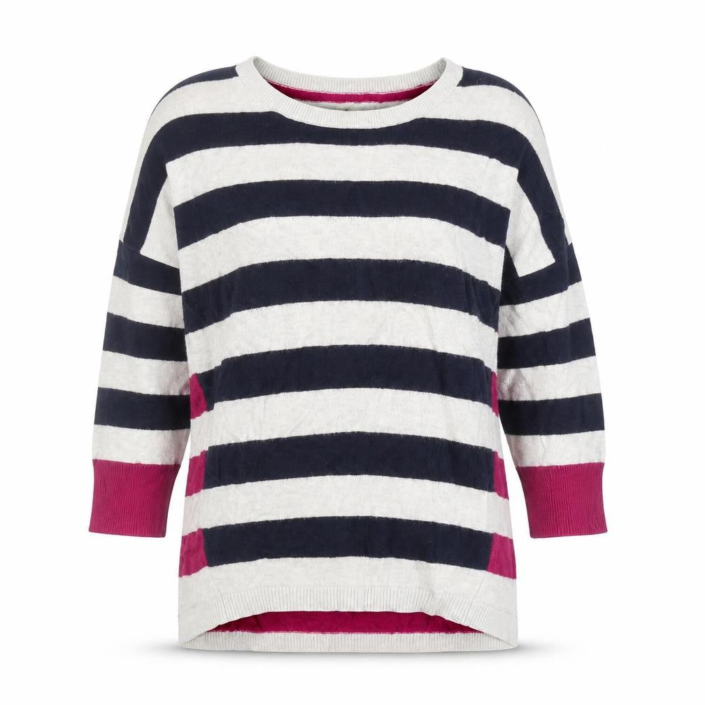 Oasis Women’s Multicoloured Striped 3/4 Sleeve Pullover Jumper Size S