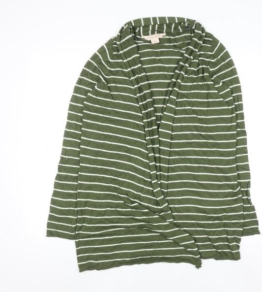Mauvette Women’s Green Striped Cardigan Size 14 Long Sleeve Knit