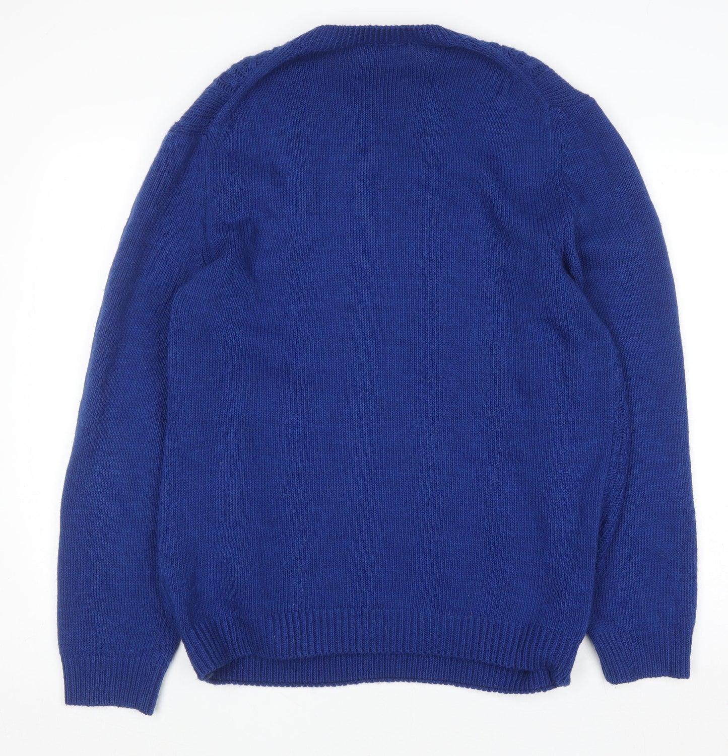 Topman Men’s Blue Cable-Knit Crew Neck Jumper Size XL