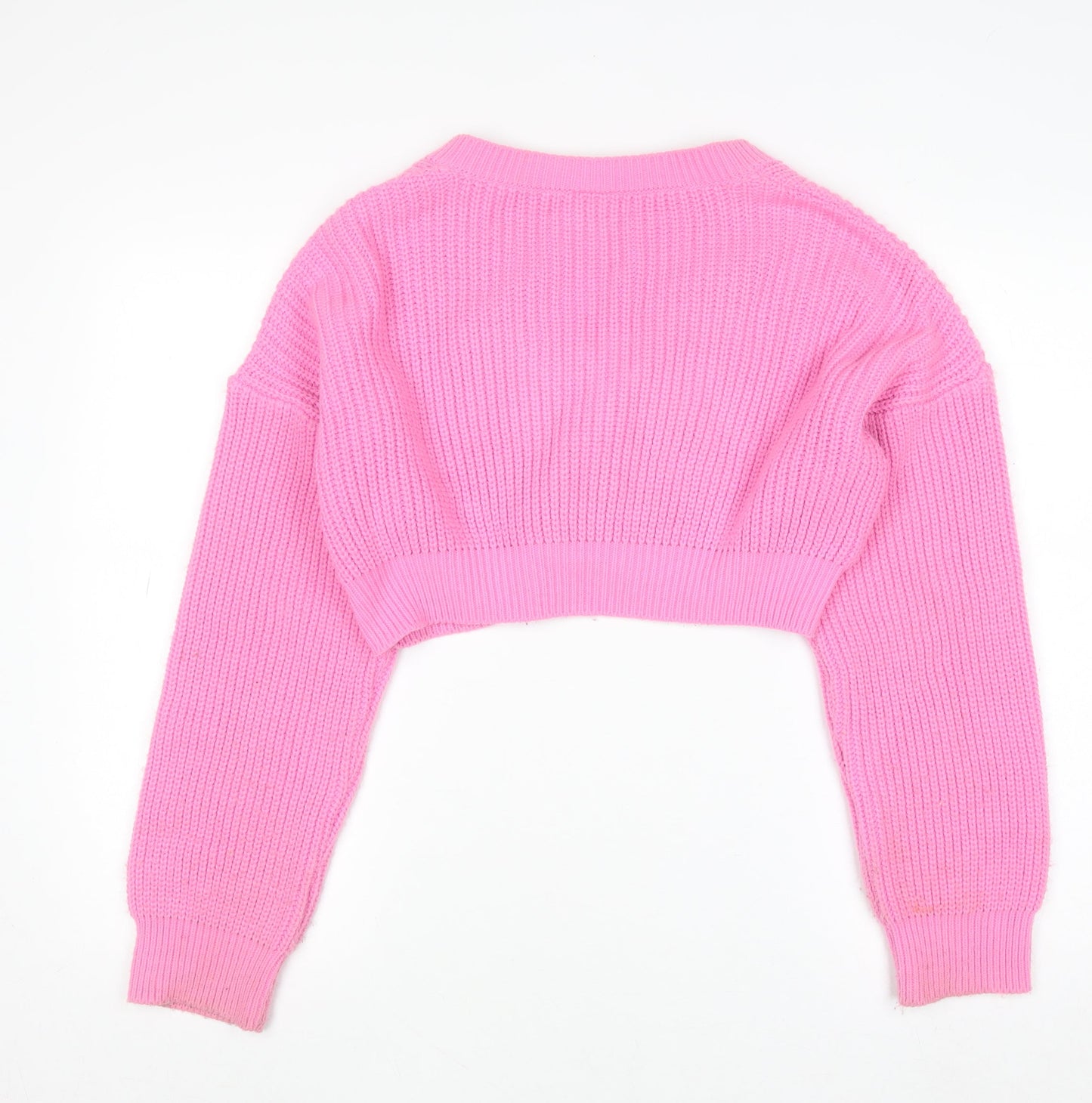 Urban Outfitters Womens Pink Chunky Knit Cropped Cardigan Size S
