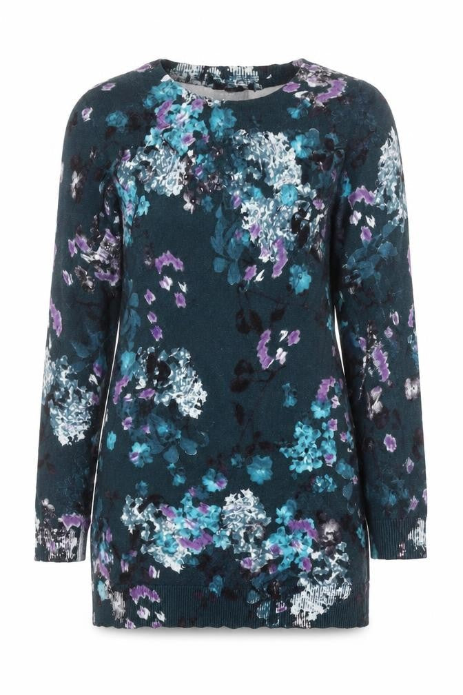 RJR.John Rocha Women's Multicoloured Floral Cotton Jumper Size 8