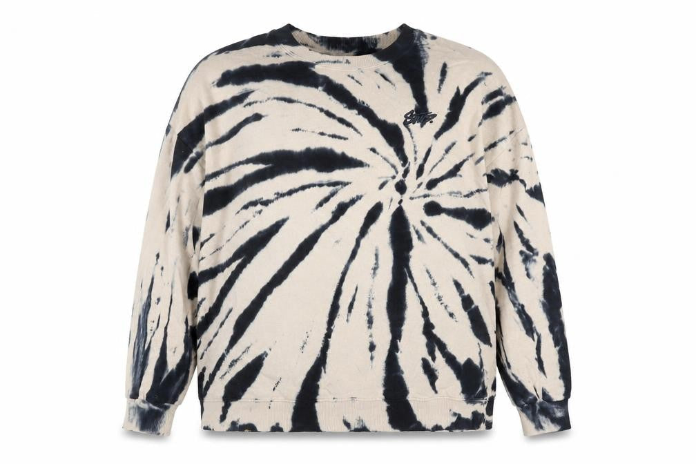 Pull & Bear Womens Beige Tie-Dye Crew Neck Cotton Pullover Jumper Size 12