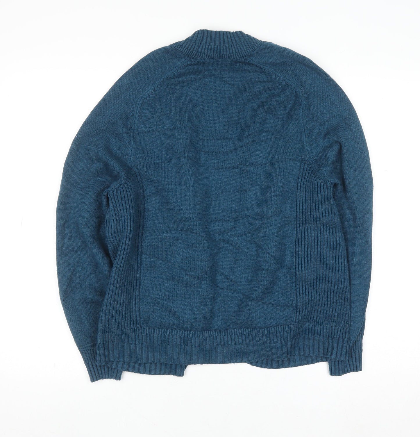 Next Women Blue V-Neck Long Sleeve Knit Cardigan Size S