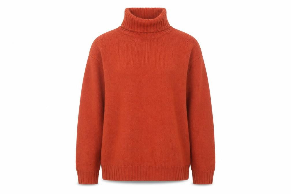 Artigiano Women’s Red Roll Neck Pure New Wool Jumper Size 16