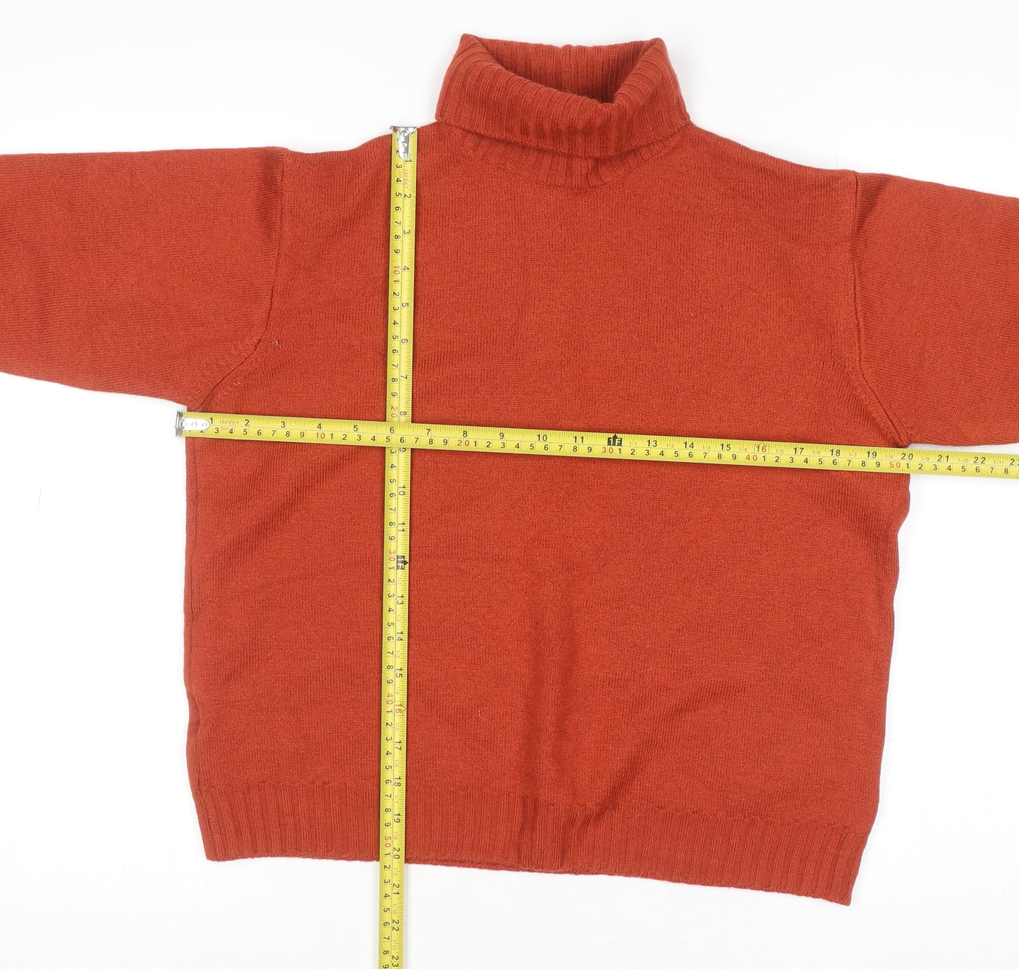 Artigiano Women’s Red Roll Neck Pure New Wool Jumper Size 16