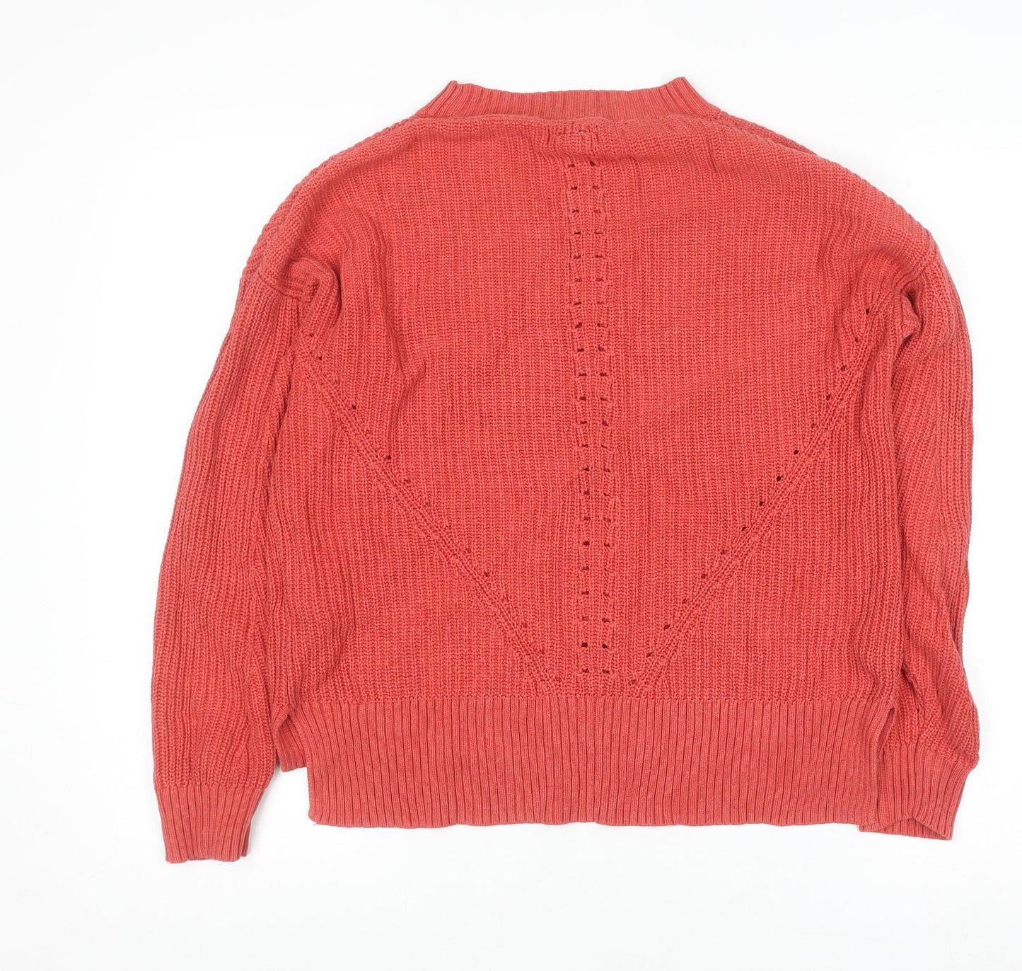 Fat Face Women’s Pink Cotton Mock Neck Knit Jumper Size 12