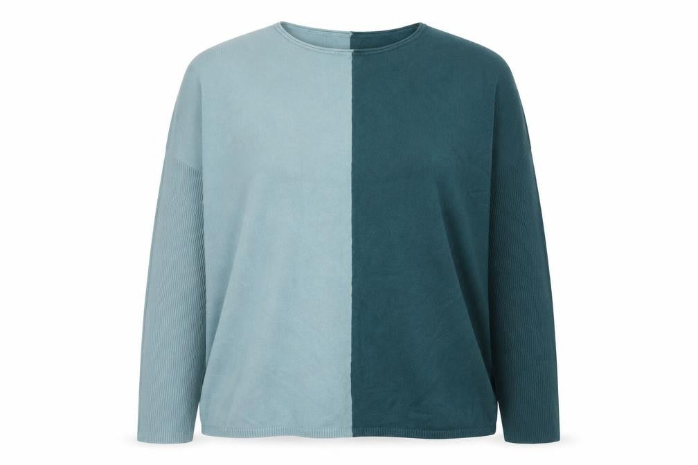 Wynne Layers Women’s Green Colourblock Knit Pullover Jumper Size S