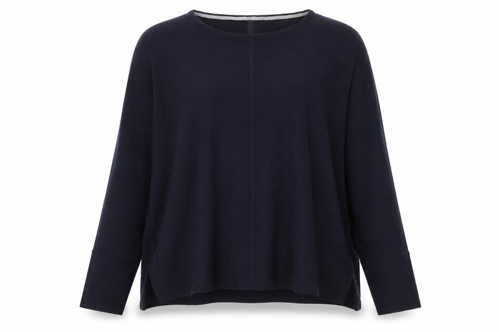 White Stuff Womens Blue Cotton Blend Crew Neck Jumper Size 10