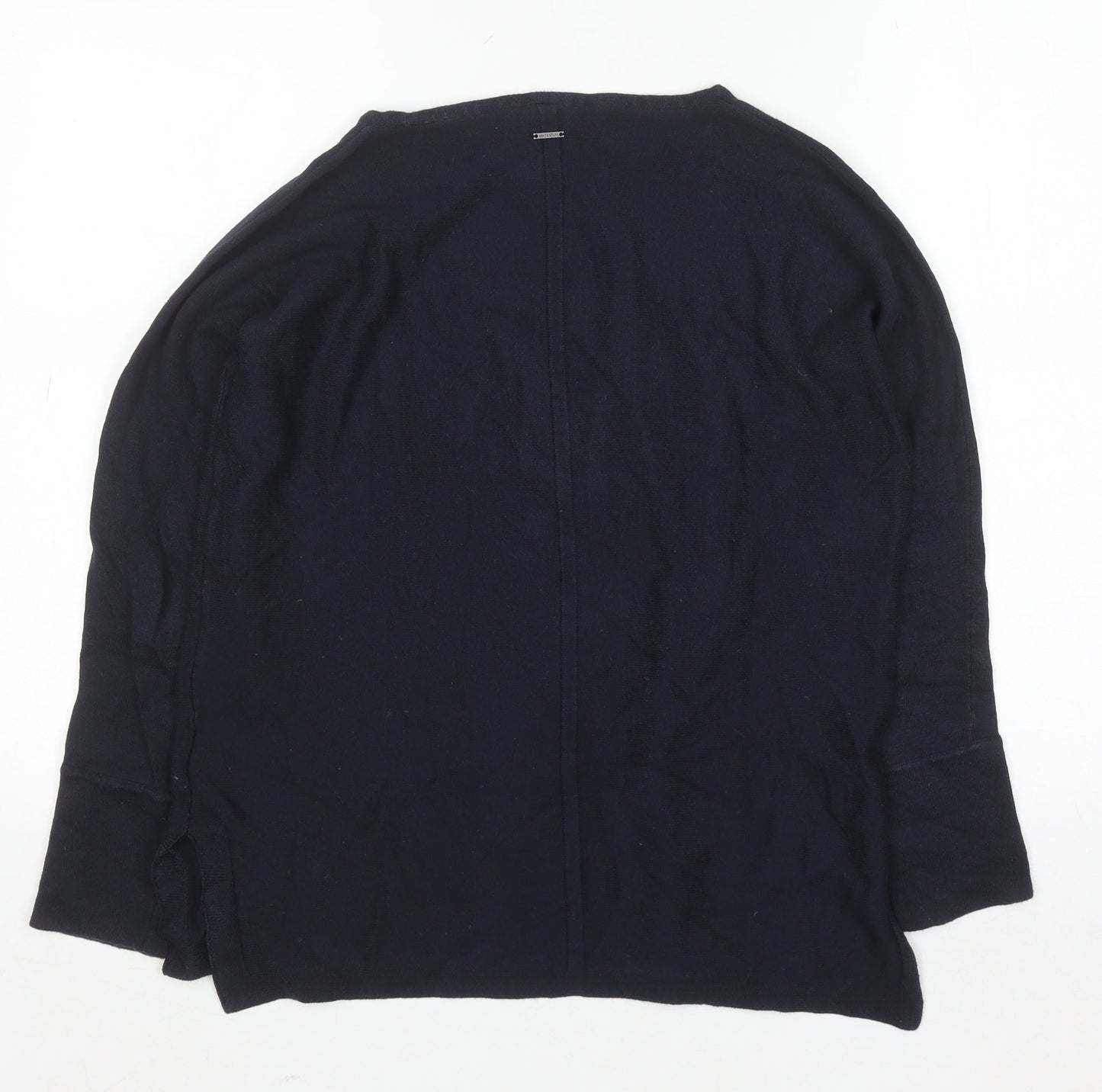 White Stuff Womens Blue Cotton Blend Crew Neck Jumper Size 10