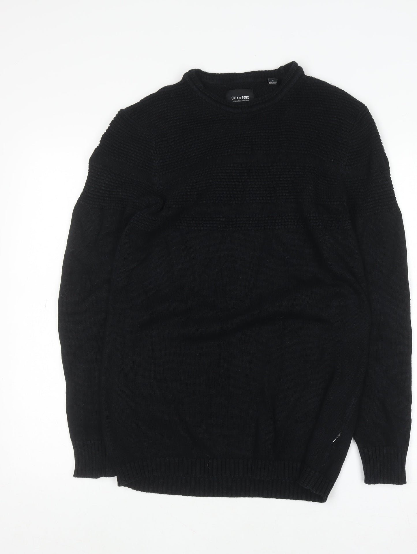 ONLY & SONS Unisex Adults Black S Pullover Knit Jumper