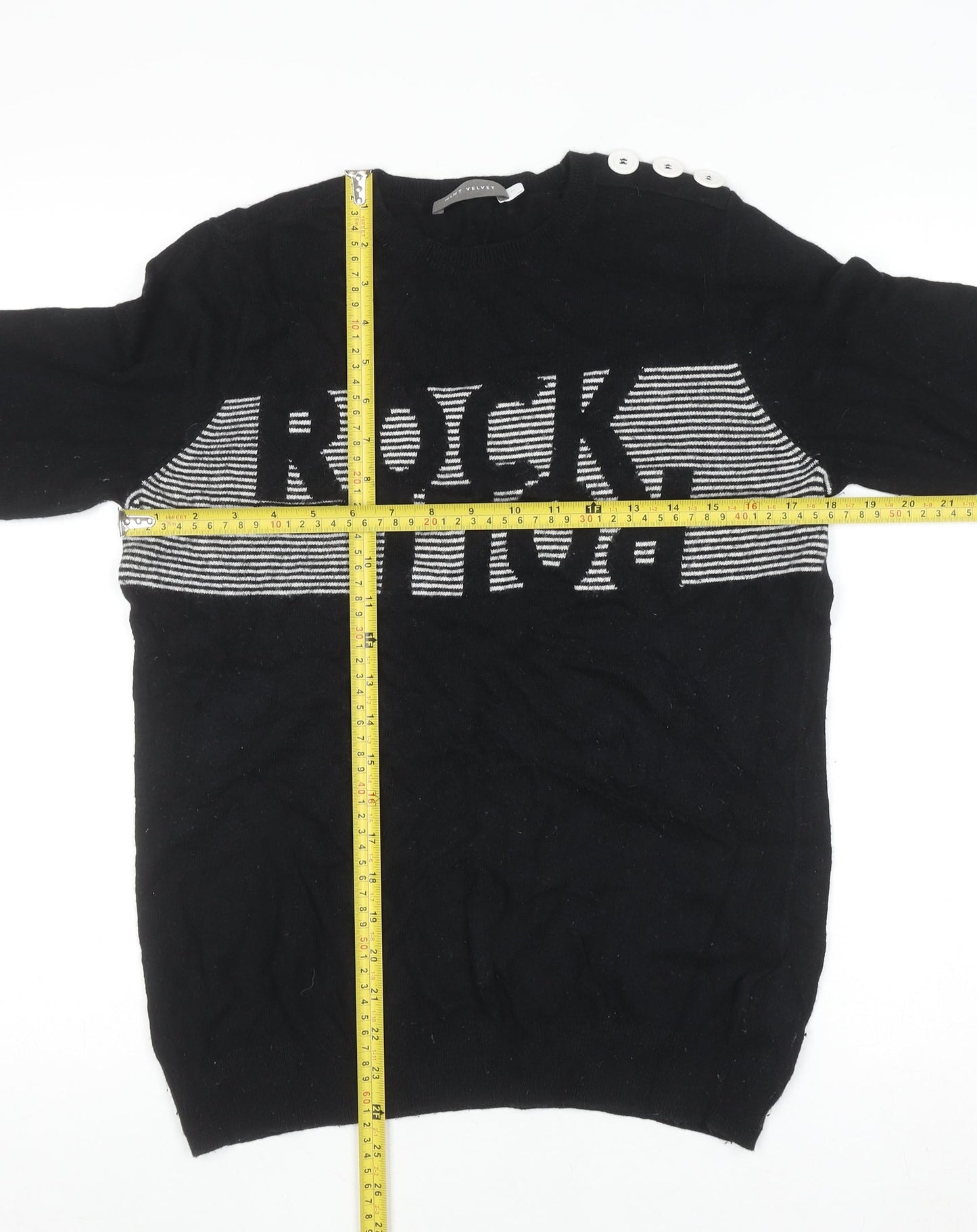 Mint Velvet Women's Black Rock & Roll Knit Jumper Medium
