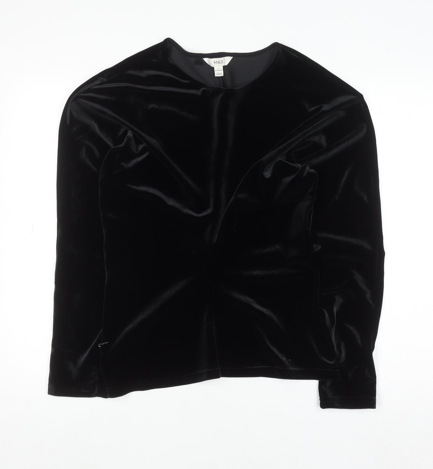 Marks and Spencer Women’s Black Velvet Long Sleeve Blouse Size 12