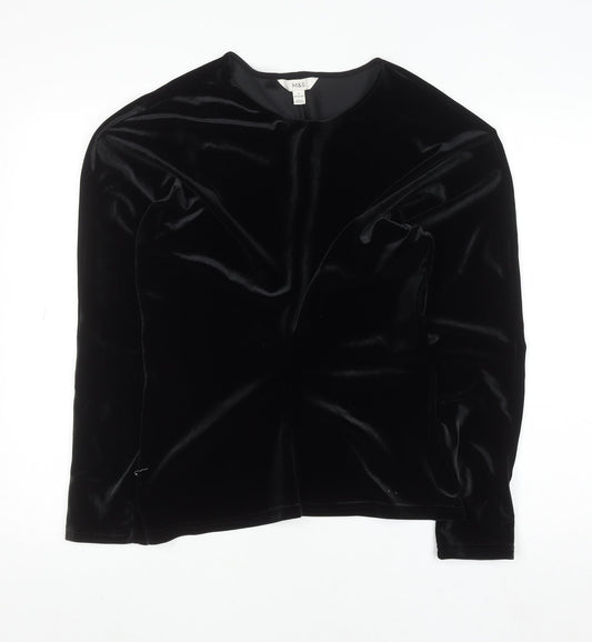 Marks and Spencer Women’s Black Velvet Long Sleeve Blouse Size 12