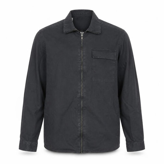 Topman Men’s Black Cotton Zip Overshirt Jacket Size L