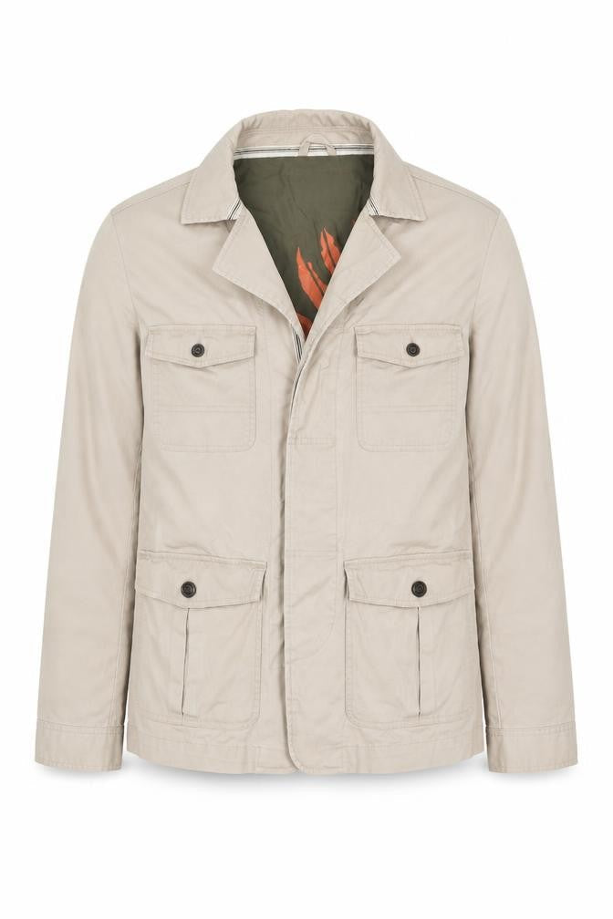 Brook Taverner Men’s Beige Cotton Military Jacket 40R