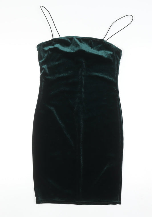 New Look Women’s Green Velvet Bodycon Dress Size 10