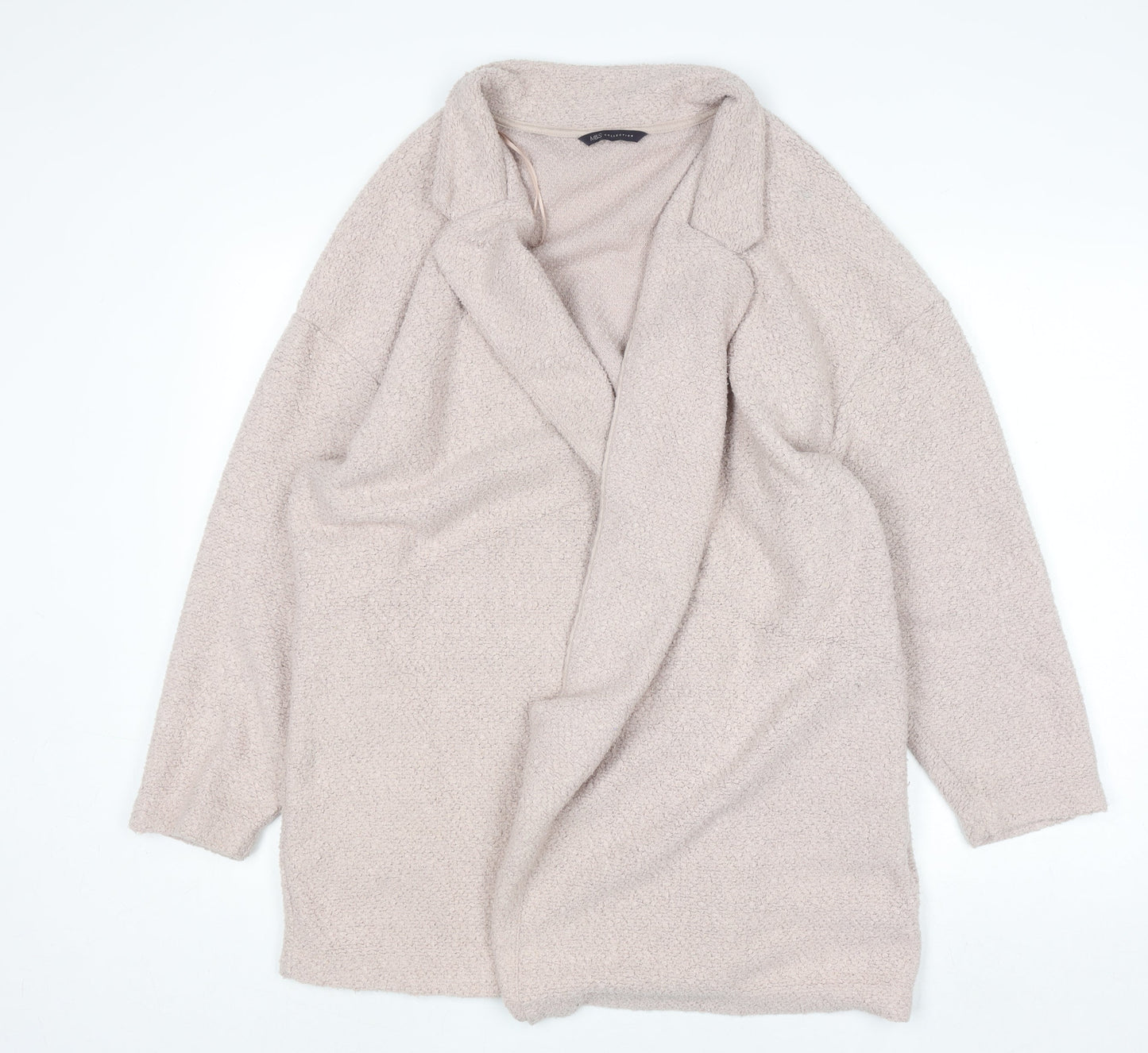 Marks & Spencer Women's Beige Long Sleeve Open Cardigan Size 22