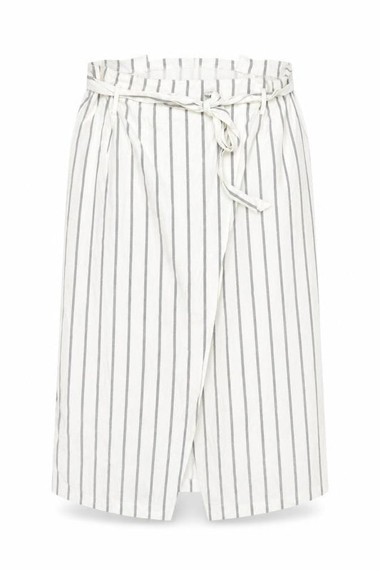 ASOS Women’s White Striped Linen Wrap Midi Skirt Size 18