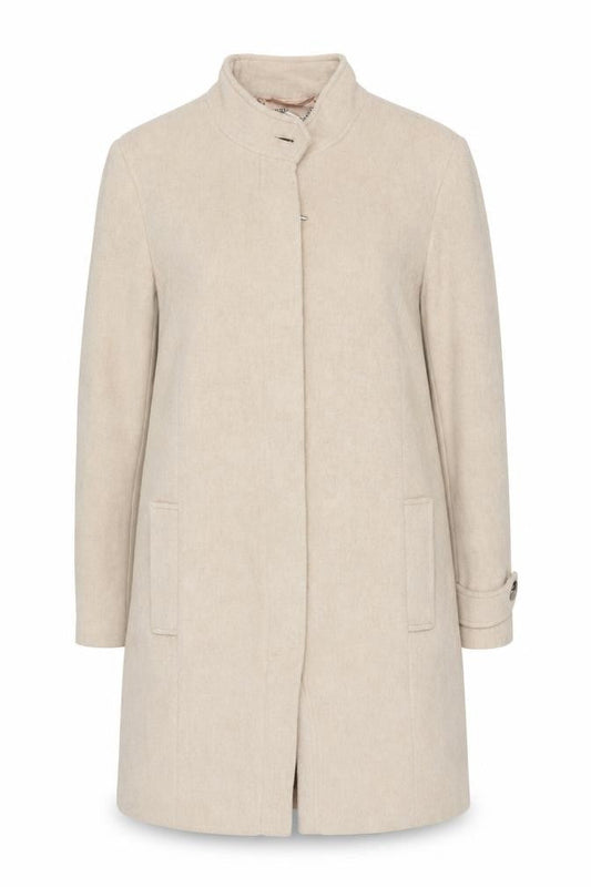 Next Women’s Beige Wool Blend Long Overcoat Size 14
