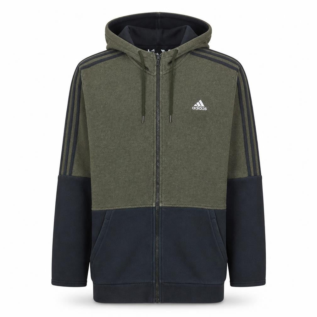 Adidas Men’s Green XL Full Zip Fleece Hoodie Sweatshirt