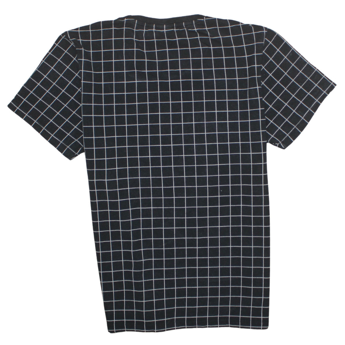 Adidas Womens Black Check Logo T-Shirt Size M Cotton Crew Neck