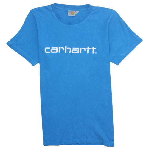 Carhartt Men's Blue Logo Regular Fit Cotton T-Shirt Size S