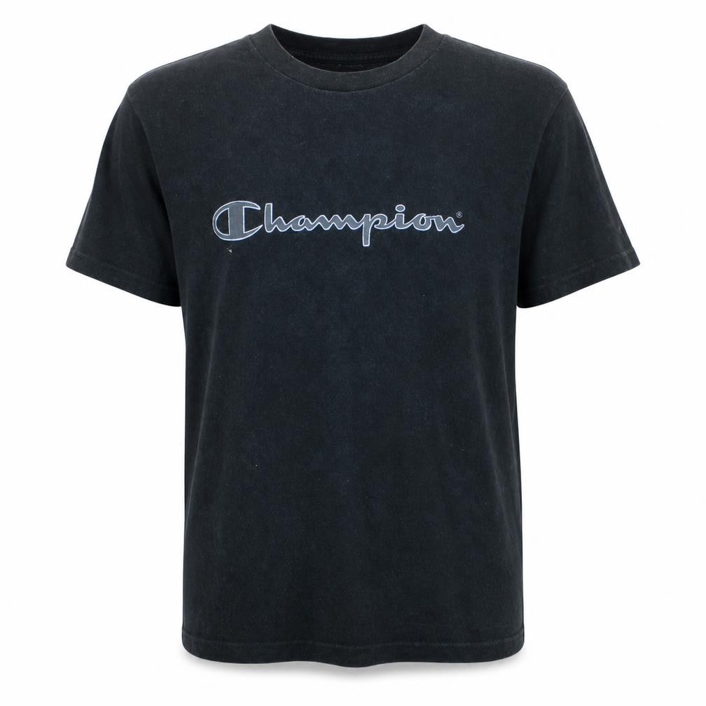 Champion Men's Black Cotton Short Sleeve T-Shirt Size L
