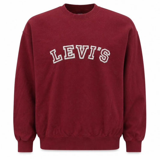 Levi's Men's Red XL Crew Neck Logo Pullover Sweatshirt