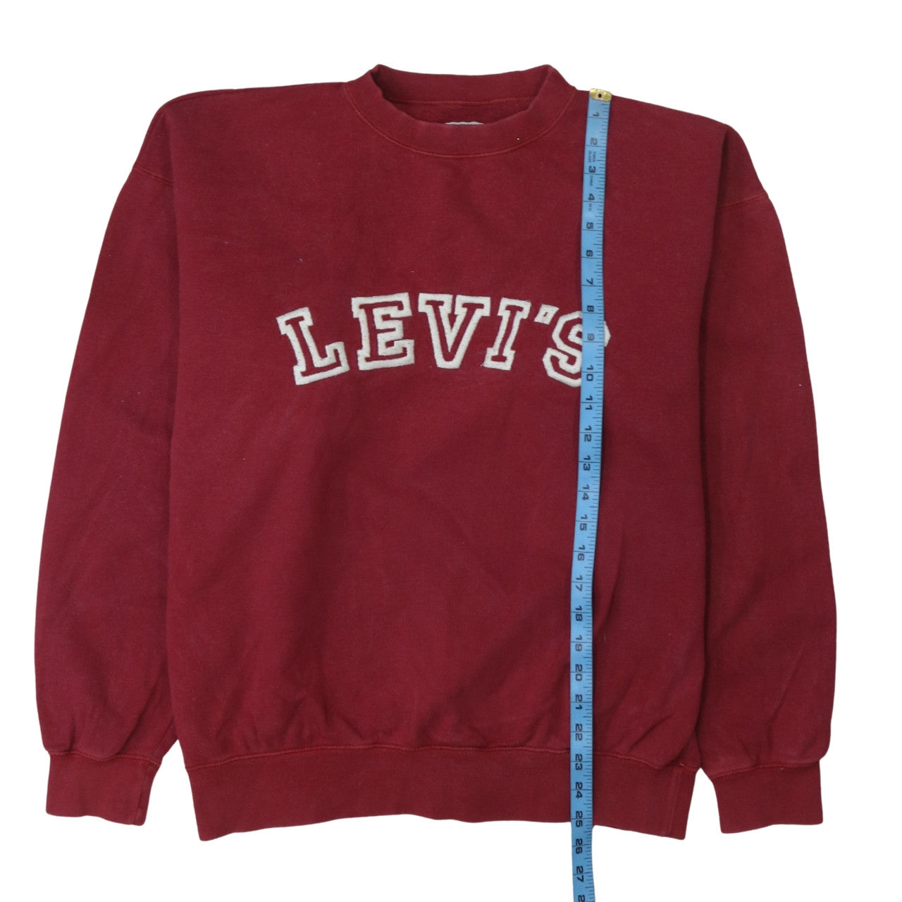 Levi's Men's Red XL Crew Neck Logo Pullover Sweatshirt