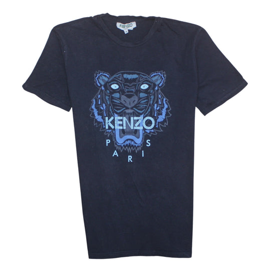 Kenzo Men Black Embroidered Tiger Logo T-Shirt Size M