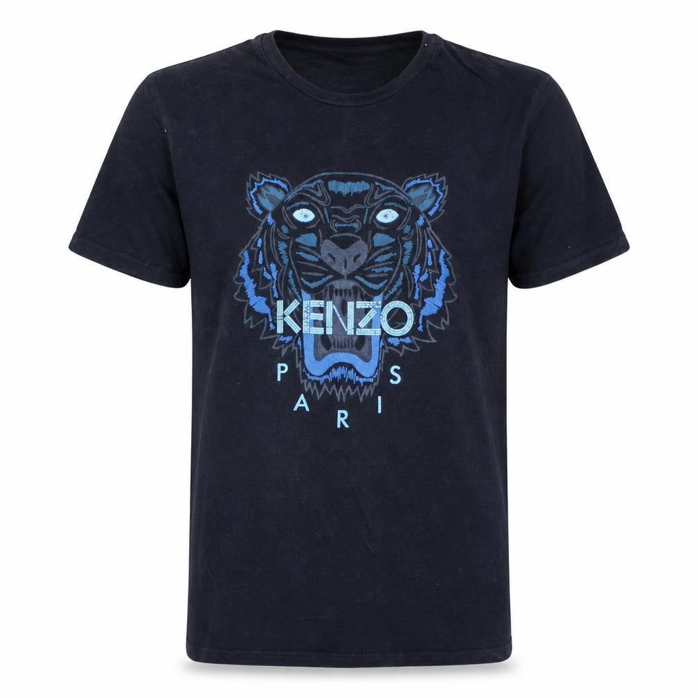 Kenzo Men Black Embroidered Tiger Logo T-Shirt Size M