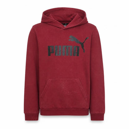 Front view of Puma boys’ red hoodie 13-14 years pullover fleece sweatshirt
